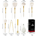 White Golden Handle Silicone Kitchenware 304 Stainless Steel Silicone Kitchenware 8pcs Kitchen Cooking Shovel Spoon Tools
