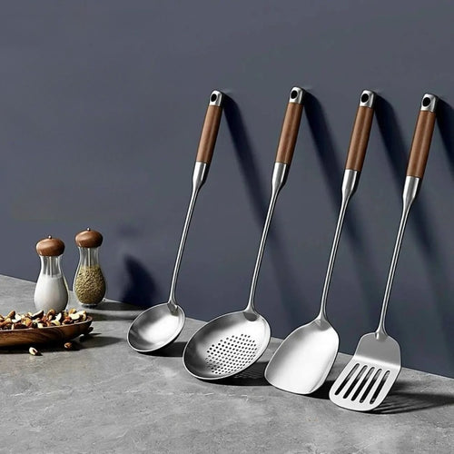316 Grade Stainless Steel Spatula Colander Soup Spoon Frying Spatula Rice Spoon Wok Kitchen Household Goods Kitchen Utensils Set