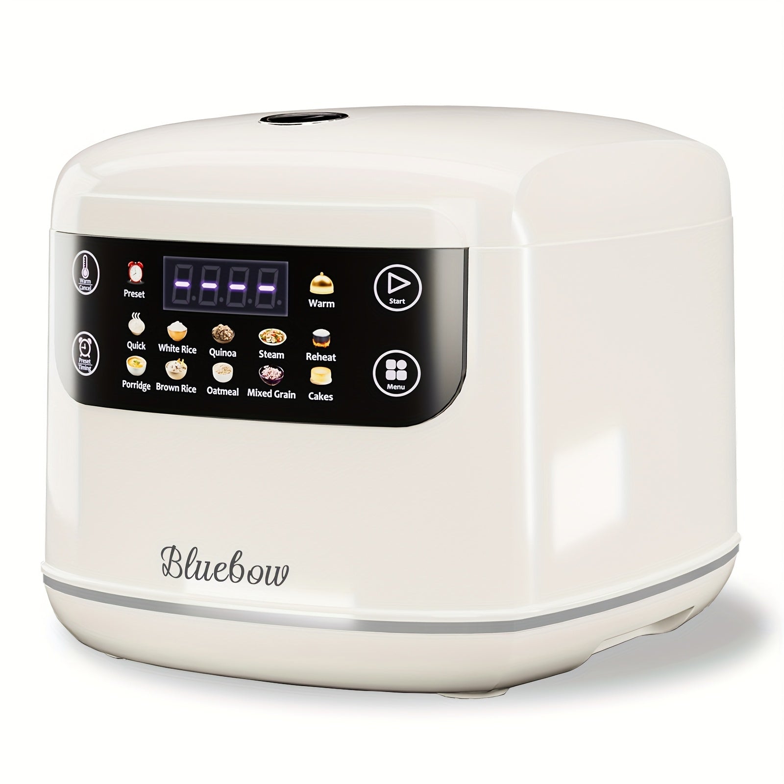 Bluebow 67.63oz Mini Digital Rice Cooker, 10-in-1 Portable Multi Function Rice Cooker, Auto Presets, Non Stick Inner Pot, Touch-screen, Delay & Keep Warm, Black