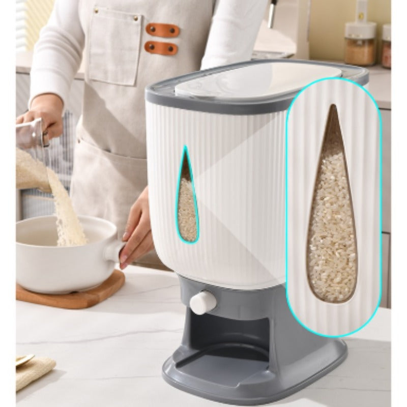 Rice Dispenser 11\u002F22-pound Large-capacity Rice Container Comes with A Measuring Cup And Time Markings, Perfect for Kitchen Organization And Pantry Storage Of Grains And Dry Foods
