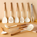 10pcs Set: Silicone Spatula, Non-Stick Turner, Soup Ladle, Food-Grade Slotted Spoon Home Kitchen Set
