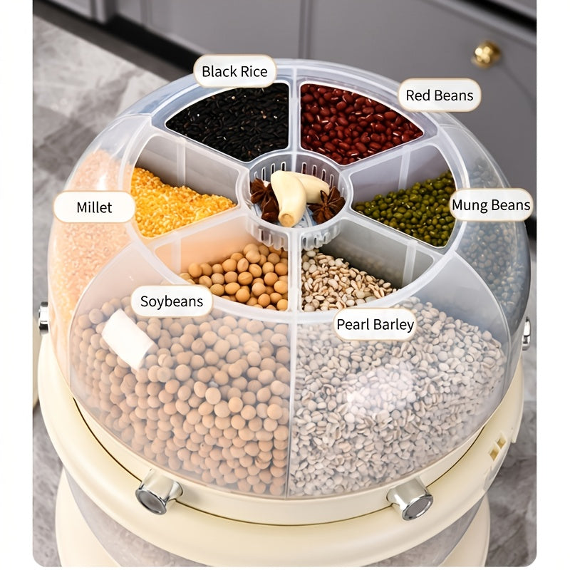 Golden Medal Automatic Rice Dispenser with Measuring Cup | Large Capacity, Moisture-proof And Sealed Rice Storage Box, Ideal for Storing Rice, Grains, Flour, Kitchen Essentials, And Pet Food for Cats And Dogs.