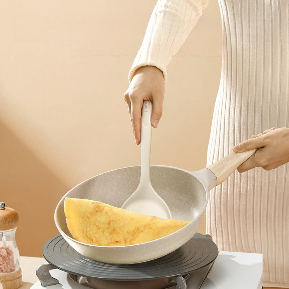 5pcs Set: Silicone Spatula, Non-Stick Pan Home Cooking Utensils, Stir-Fry Spatula, Soup Ladle, Slotted Spoon Set