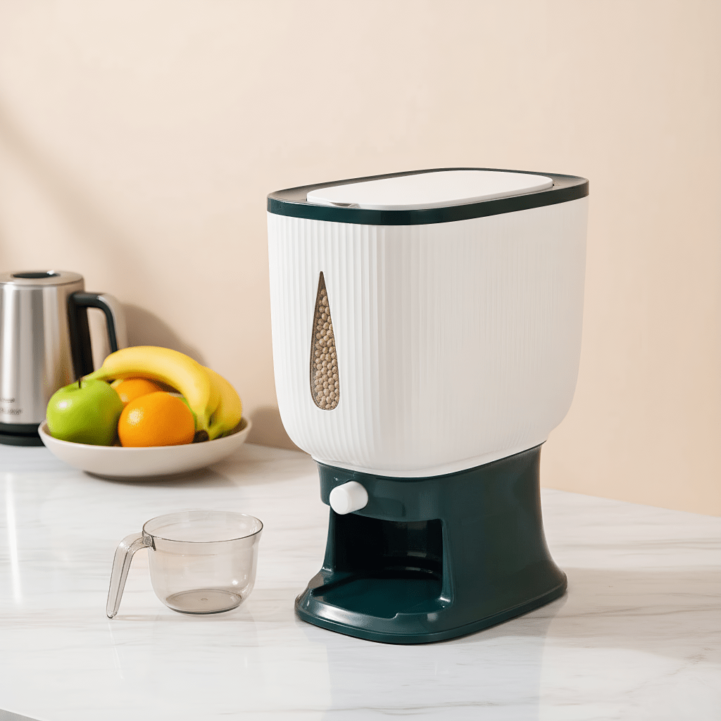 Rice Dispenser 11\u002F22-pound Large-capacity Rice Container Comes with A Measuring Cup And Time Markings, Perfect for Kitchen Organization And Pantry Storage Of Grains And Dry Foods