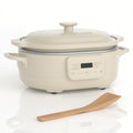 4.5 Quart 8-in-1 Clay Pot Multi-Cooker Slow Cooker with Removable Pot & Serving Spatula - Programmable Multi-Function Cooker Suitable for Braise, Sear\u002FSaute, Rice, Pasta, Oats - Clay Pot Technology, Plug, Compact for Small Kitchens