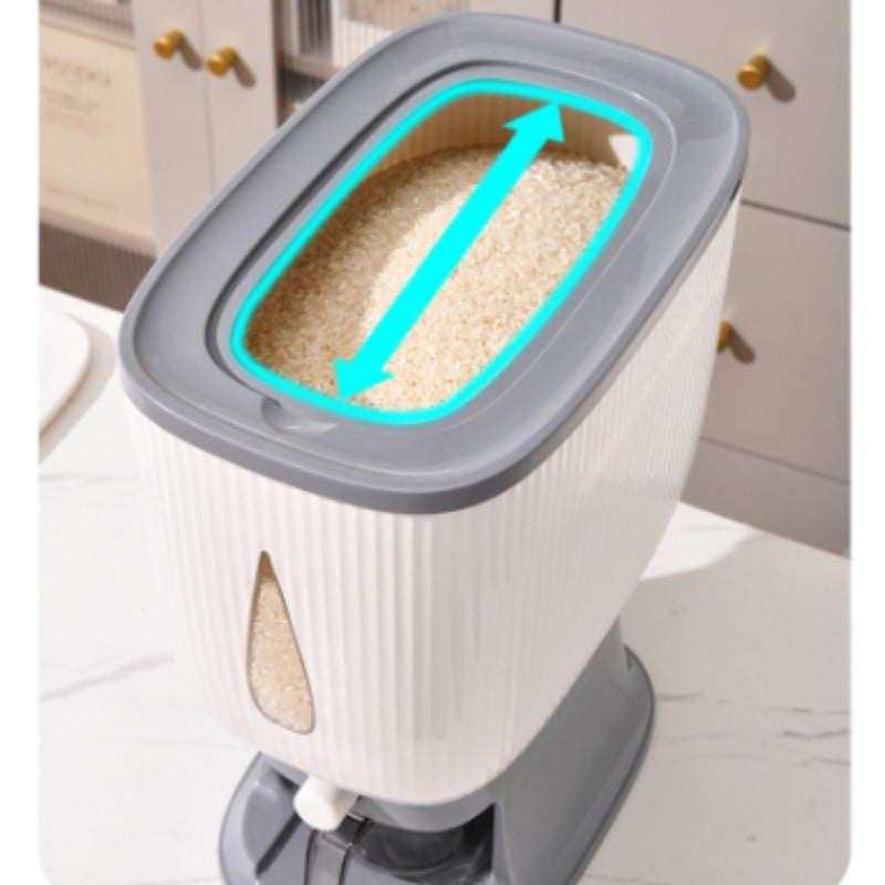 Rice Dispenser 11\u002F22-pound Large-capacity Rice Container Comes with A Measuring Cup And Time Markings, Perfect for Kitchen Organization And Pantry Storage Of Grains And Dry Foods