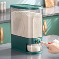 Large Rice & Cereal Dispenser, 22Lbs Plastic Grain Storage Container with Airtight Flip-Top Lid, Clear Front Panel for Dry Foods (Rice, Corn, Soybeans), Measuring Cup & Time Dial, Pantry Bulk Grain Dispenser for Commercial