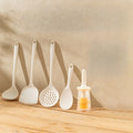 5pcs Set: Silicone Spatula, Non-Stick Pan Home Cooking Utensils, Stir-Fry Spatula, Soup Ladle, Slotted Spoon Set