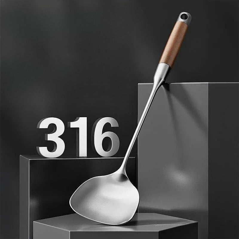 316 Grade Stainless Steel Spatula Colander Soup Spoon Frying Spatula Rice Spoon Wok Kitchen Household Goods Kitchen Utensils Set