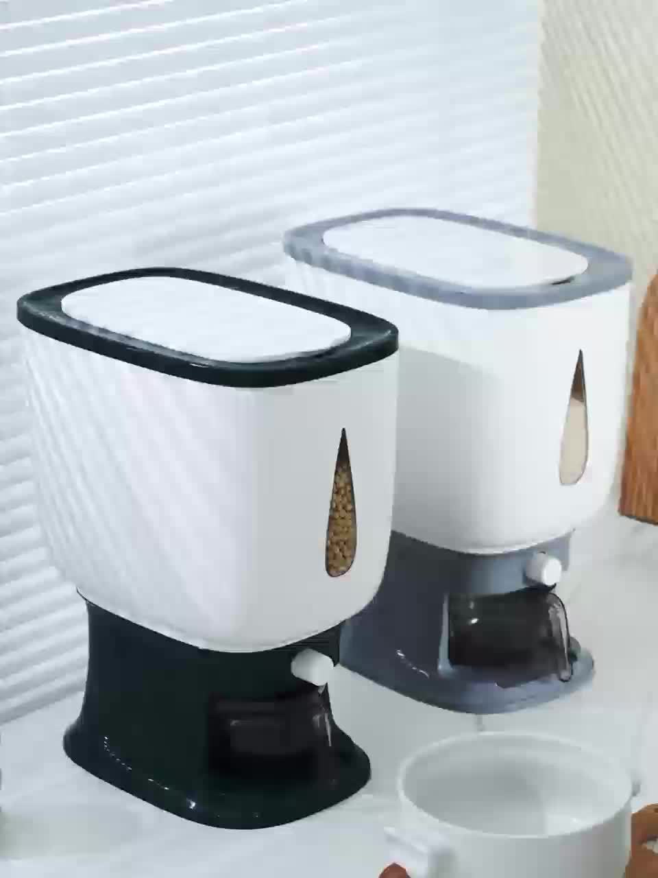 Rice Dispenser 11\u002F22-pound Large-capacity Rice Container Comes with A Measuring Cup And Time Markings, Perfect for Kitchen Organization And Pantry Storage Of Grains And Dry Foods