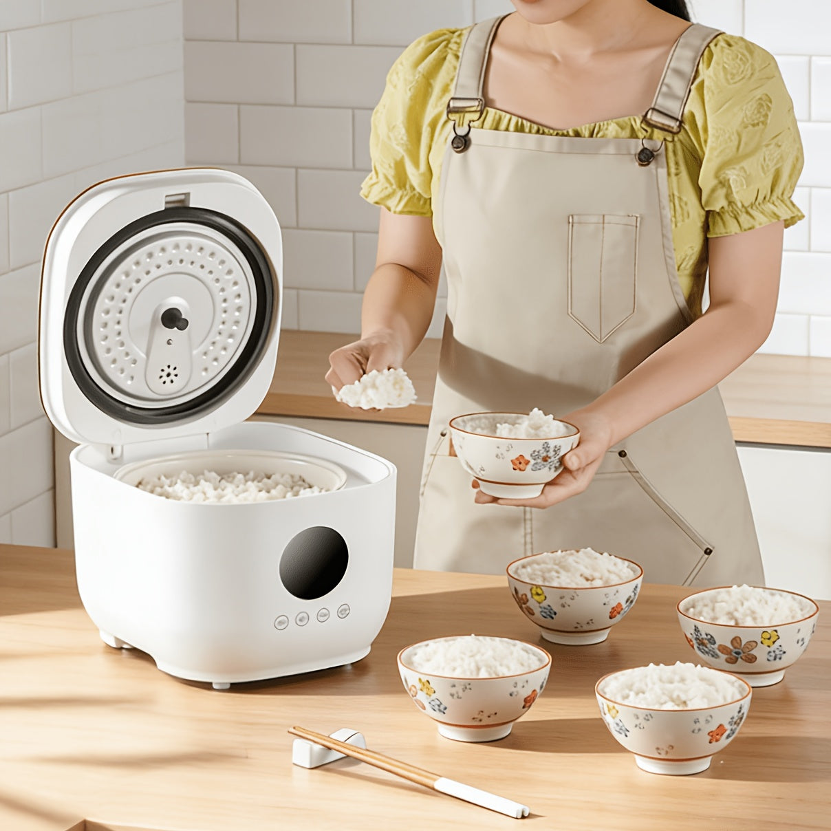 Yalulu Rice Cooker, Smart Electric Cooker, Touch Screen, Digital Display, 3L\u002F 101.44Oz Capacity, Can Make Rice, Porridge, Soup, 24-Hour Timer And Keep Warm Function, Suitable for Home Use
