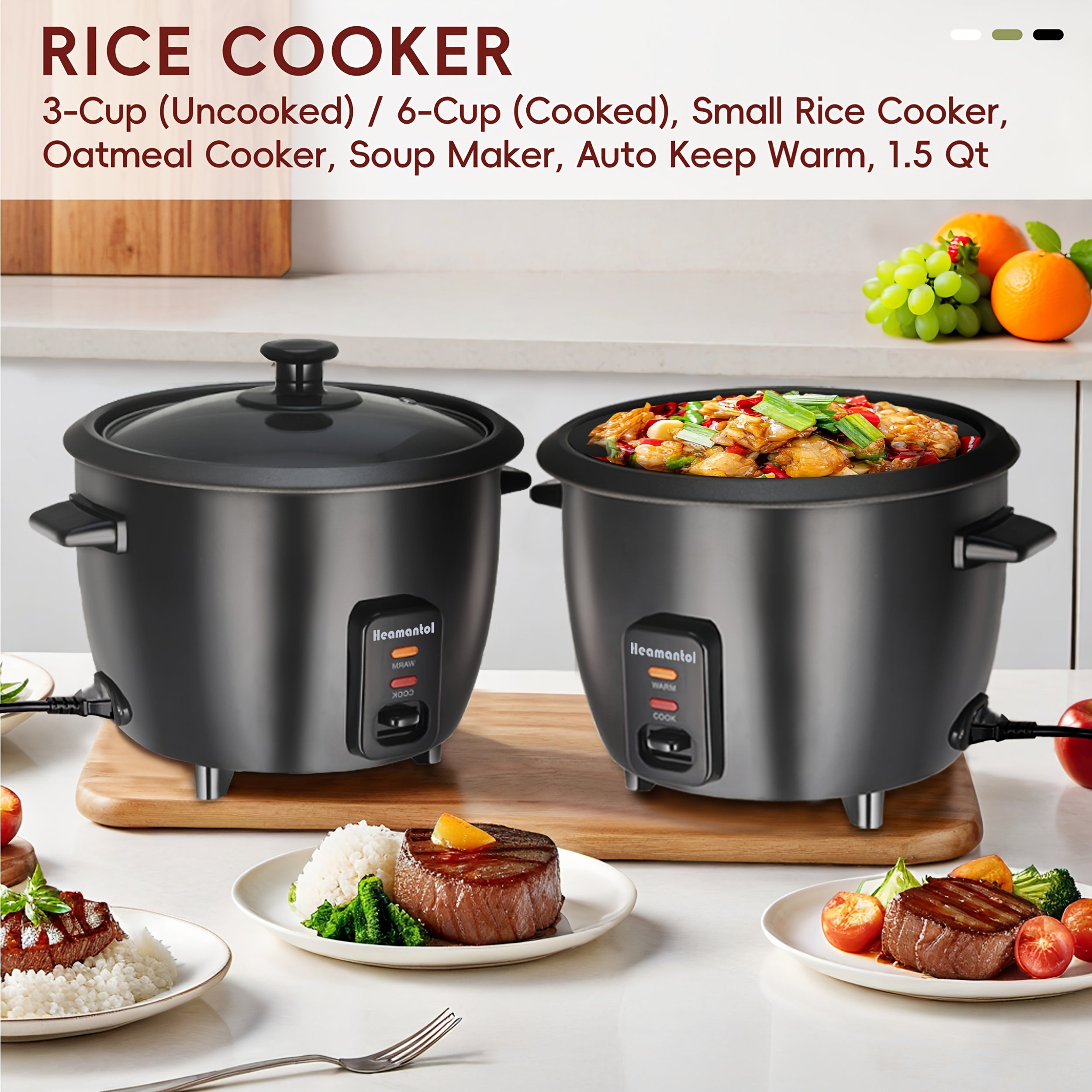A Rice Cooker Featuring a Detachable Nonstick Pot, It Also Functions As a Yogurt Maker with an Automatic Keep Warm Feature. It Has a Large Capacity of 6 Cups When Cooked (1.5 Quarts) And 3 Cups When Uncooked. This One-Touch Operation Grain Cooker Is