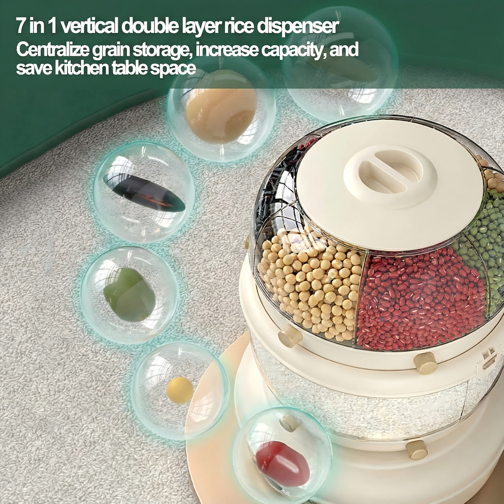 Golden Medal Automatic Rice Dispenser with Measuring Cup | Large Capacity, Moisture-proof And Sealed Rice Storage Box, Ideal for Storing Rice, Grains, Flour, Kitchen Essentials, And Pet Food for Cats And Dogs.