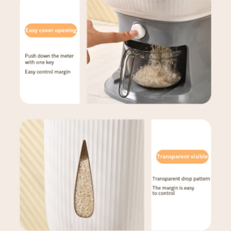 Rice Dispenser 11\u002F22-pound Large-capacity Rice Container Comes with A Measuring Cup And Time Markings, Perfect for Kitchen Organization And Pantry Storage Of Grains And Dry Foods