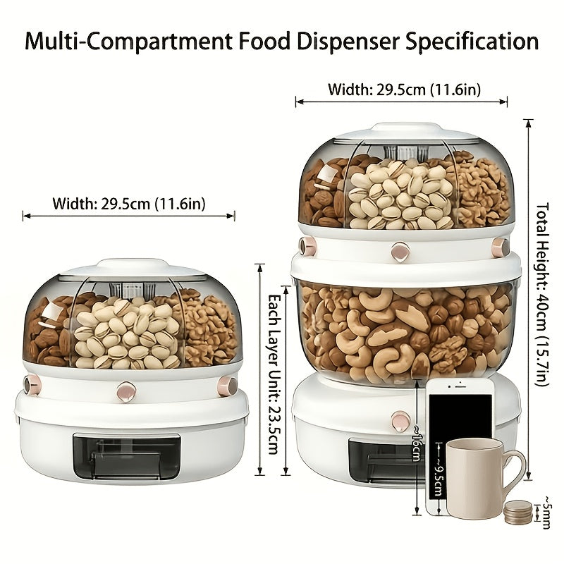 Golden Medal Automatic Rice Dispenser with Measuring Cup | Large Capacity, Moisture-proof And Sealed Rice Storage Box, Ideal for Storing Rice, Grains, Flour, Kitchen Essentials, And Pet Food for Cats And Dogs.