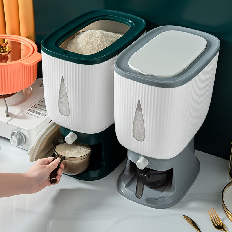 Rice Dispenser 11\u002F22-pound Large-capacity Rice Container Comes with A Measuring Cup And Time Markings, Perfect for Kitchen Organization And Pantry Storage Of Grains And Dry Foods