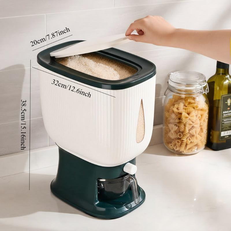 Rice Dispenser 11\u002F22-pound Large-capacity Rice Container Comes with A Measuring Cup And Time Markings, Perfect for Kitchen Organization And Pantry Storage Of Grains And Dry Foods